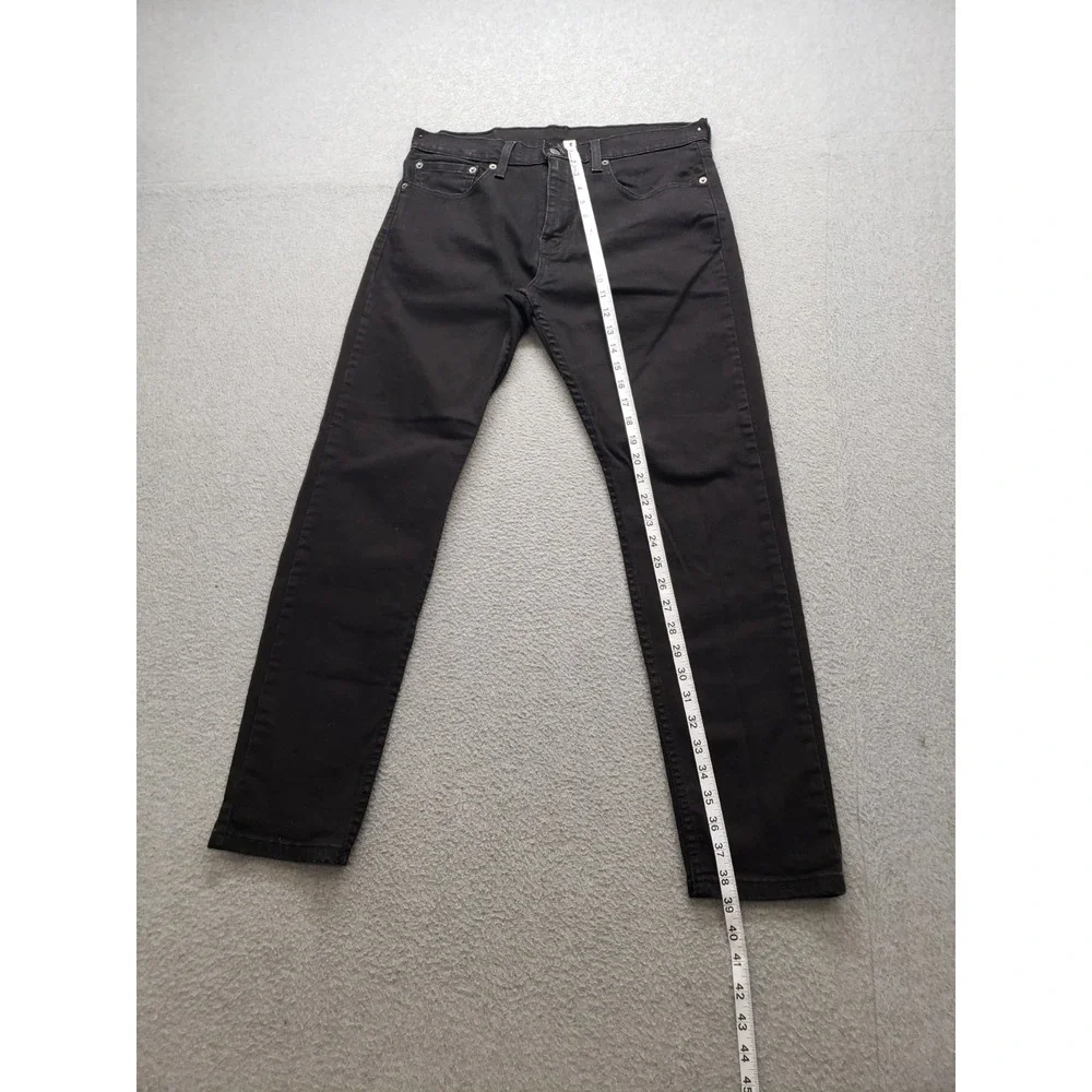 Levis Men Jean 31X30 Black Denim Slim Straight Leg Mid Rise Stretch 5 Pocket